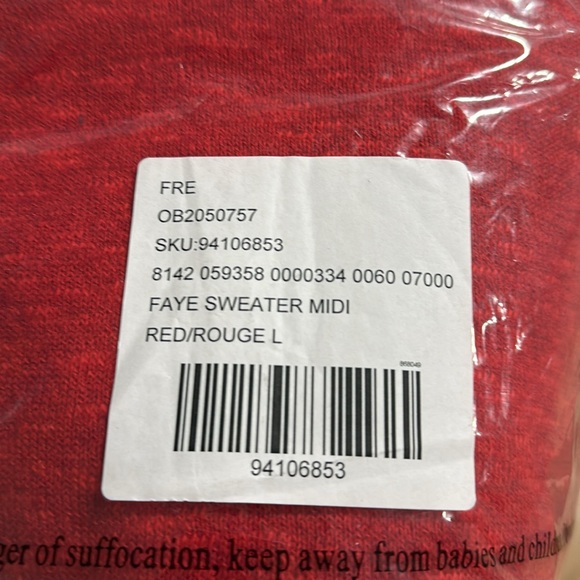 FREE PEOPLE Faye Sweater Midi | Rubies Combo Red 🎉 NWT - Picture 5 of 9